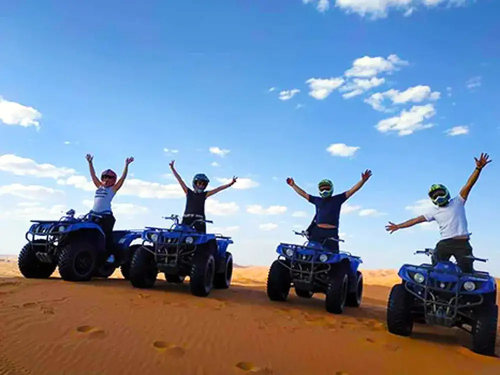 Quad biking on the dunes near Merzouga